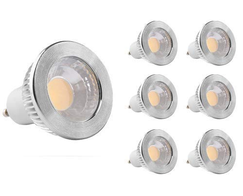 GOOLSUN 5-watt GU10 LED COB Flood Bulb, 2700K Warm White, Dimmable, 90° Beam Spread, 50-watt Equivalent, 500 lumens, CRI 80+, AC 120V, 2.4" Length, 6-Pack