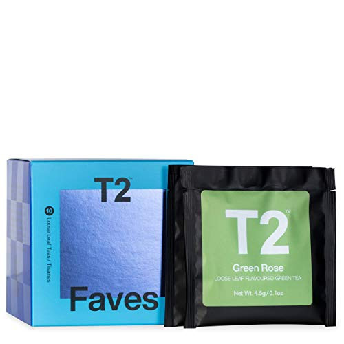 T2 Tea Sips Faves - Assorted Tea Sampler Gift Pack  10 Loose Leaf Sachets  1-5 Oz