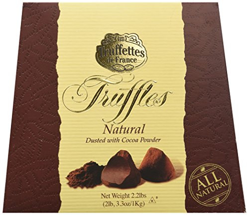 Chocmod Truffettes de France Natural Truffles  Plain  1000-Gram Boxes Pack of 2