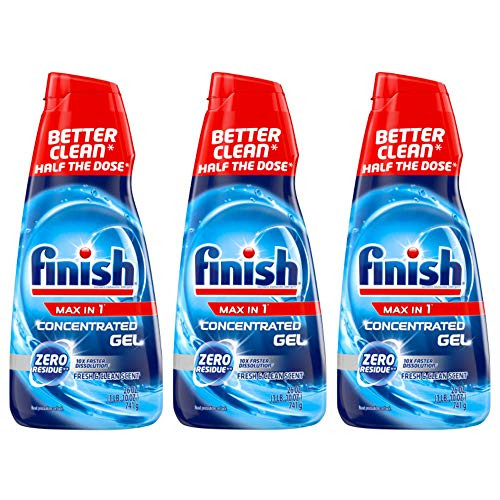 Finish Max in 1 Dishwasher Detergent Concentrated Gel  26 oz  32 Washes  Fresh   Clean Scent Pack of 3