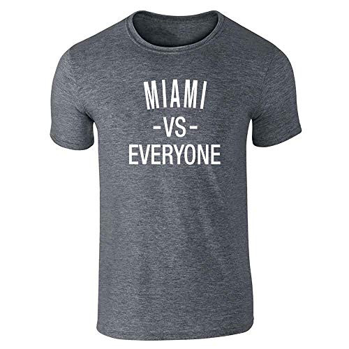 Pop Threads Miami vs Everyone Florida Sports Fan Dark Heather Gray L Graphic Tee T-Shirt for Men