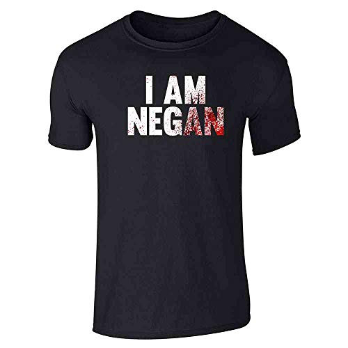 I am Negan Horror Zombie Halloween Costume Black L Graphic Tee T-Shirt for Men
