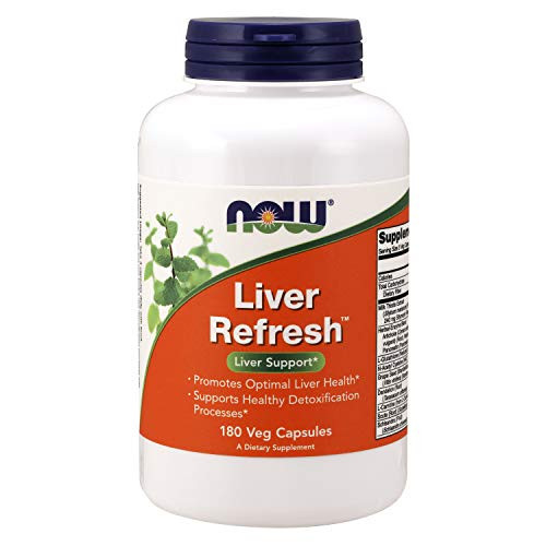 NOW Supplements  Liver Refresh with Milk Thistle Extract and unique Herb-Enzyme blend  180 Veg Capsules
