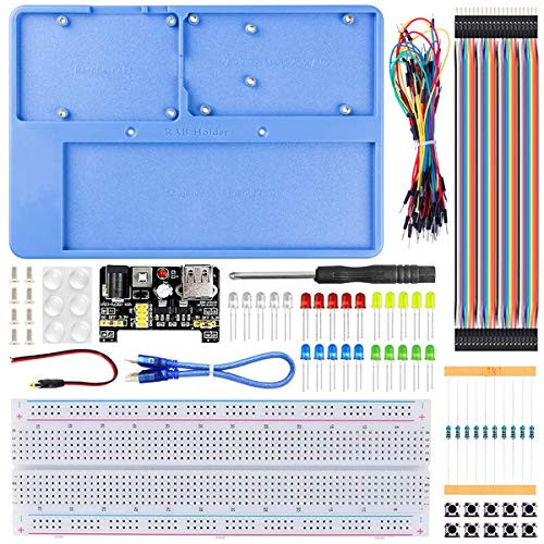 DAOKI RAB Holder DIY Kit 5 in 1 Base Plat Electronic Component Arduino DIY Fun Kit Breadboard Holder for Arduino UNO R3 Mega 2560 Raspberry Pi 4B-3B-3B-2B-2B-Zero Breadboard