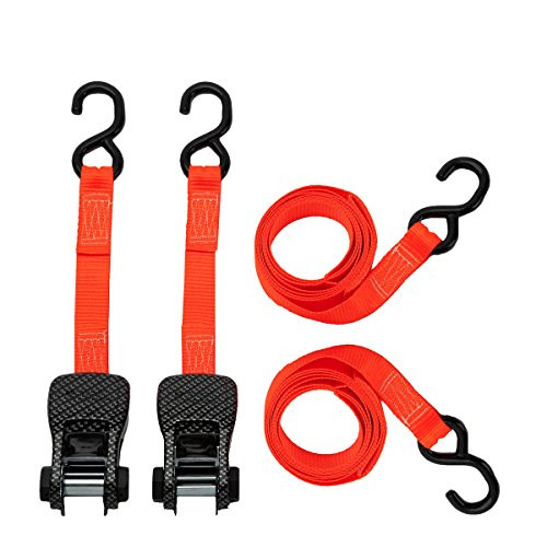 SMARTSTRAPS 240 Orange 10  Premium Ratchet Straps  2 Pack CarbonX  3 000 lbs