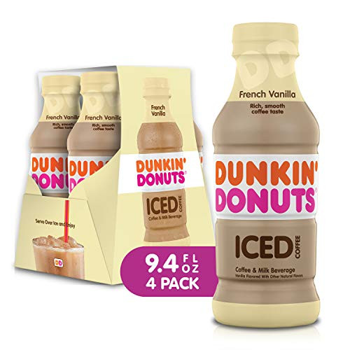 Dunkin Donuts Iced Coffee Beverage  Vanilla  9-4 Fluid Ounce Pack of 4