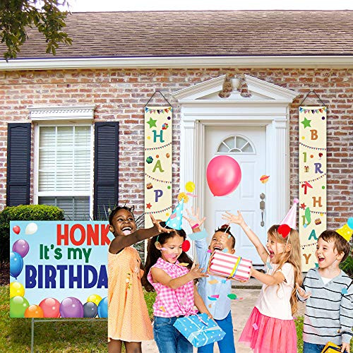 HONK It s My Birthday Yard Sign with Stake 12x72 Happy Birthday Porch Decorations Banners Quarantine Party Decorations 23x17 Birthday Lawn Sign Great for 1st 21st or 40th Birthday- HONK It s My Birthday Yard Sign with Stake 12x72 Happy Birthday Porch Decorations Banners Quarantine Party Decorations 23x17 Birthday Lawn Sign Great for 1st 21st or 40th Birthday-