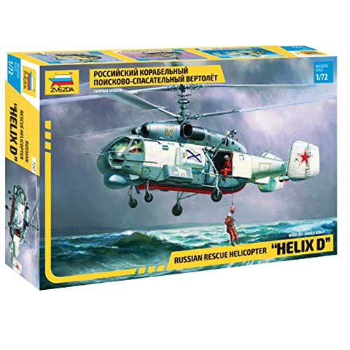 Zvezda 7247 - Rescue Helicopter Kamov Helix-D Ka-27PS - Plastic Model Kit Scale 1-72 125 Details Lenght 6 75