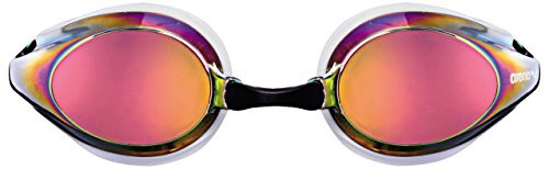 arena Tracks Swim Goggles  White - Red Copper - Black  Mirror