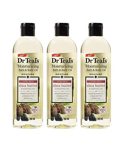 Dr- Teal s Moisture  Ultra Rich Shea Butter   Essential Oil Moisturizing Bath   Body Oil 8-8oz Pack of 3