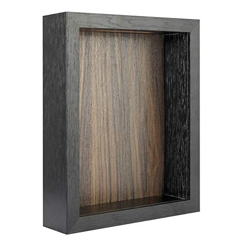 FRAME YI 8x10 Shadow Box   Top Loading Shadow Box   ShadowBox Display Case   Wood Deep Shadow Box   Ticket Shadow Box with Slot   Memory Box Black Shadow Box with Brown Backboard  8x10