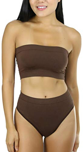 ToBeInStyle Women s Classic Seamless Bandeau and Brief Set - Deep - M-L