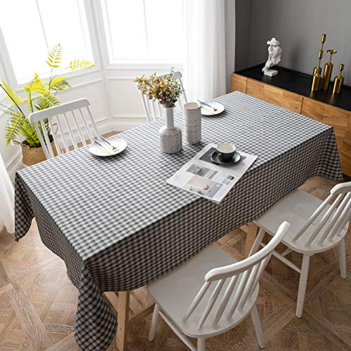 Aquazolax Tablecloth for Rectangle Table Tartan Plaid Pattern Table Covers for Wedding Events Parties Decoration  54x72 inch  Grey