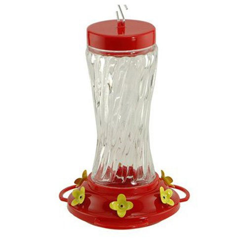 Audubon Swirl Glass Hummingbird Feeder  16 oz- Model NA35225