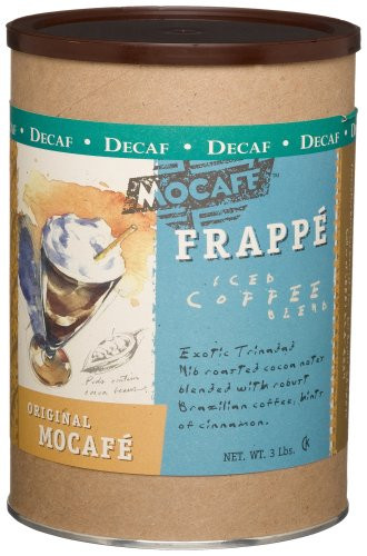 MOCAFE Frappe Iced Coffee Blend  Original Mocafe Decaf  3-Pound Tin