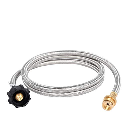 GasSaf 6FT Stainless Braided Propane Adapter and Hose 1lb to 20lb Propane Converter Hose for Propane Stove  Tabletop Grill and More 1lb Portable Appliance