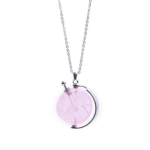 YGLINE Natural Healing Stone Essential Oil Diffuser Perfume Bottle Pendant Necklace YGLINE Natural Healing Stone Essential Oil Diffuser Perfume Bottle Pendant Necklace