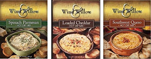 Wind   Willow Hot Dip Mix Variety Pack - Loaded Cheddar  Spinach Parmesan  and Southwest Queso Wind   Willow Hot Dip Mix Variety Pack - Loaded Cheddar  Spinach Parmesan  and Southwest Queso