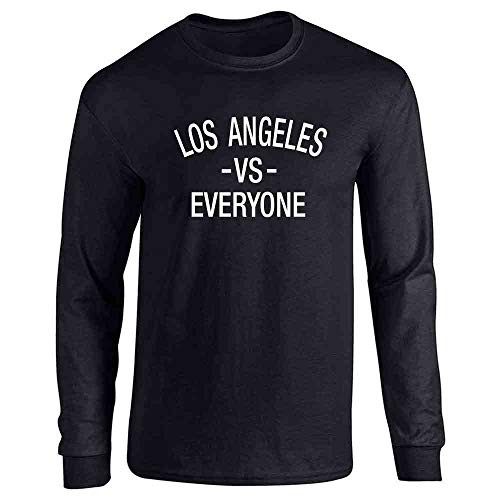 Pop Threads Los Angeles vs Everyone Sports Fan Black L Full Long Sleeve Tee T-Shirt