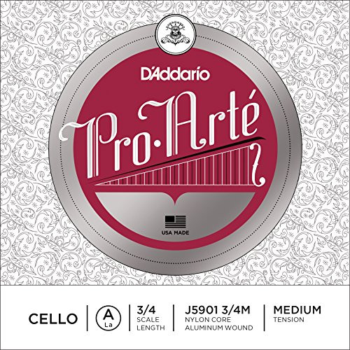 D Addario Pro-Arte Cello Single A String  3-4 Scale  Medium Tension