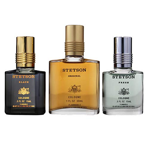 Coty Stetson Collection 3 Pc- Gift Set Cologne 0-5 Oz Of Stetson Fresh   Stetson Black  Cologne 1-0 Oz Of Stetson Original for Men By 0-5 Fl Oz  Original-Black-Fresh