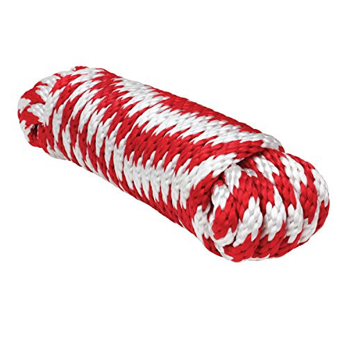 Extreme Max 3008-0178 Red - White 1-2  x 100  Solid Braid MFP Utility Rope