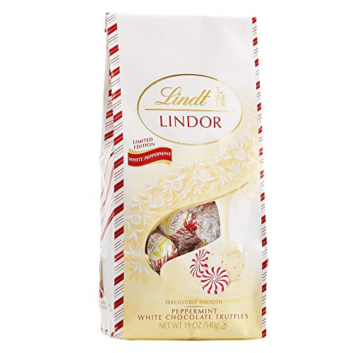 Lindt Holiday Peppermint White Chocolate Truffles  Great for Holiday Gifting  19 Ounce Bag