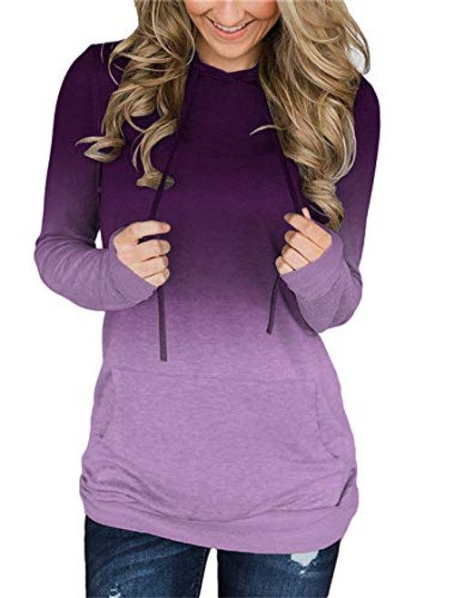 onlypuff Purple Ombre Tie Dye Shirt for Women Casual Tunic Tops Kangaroo Pockets M onlypuff Purple Ombre Tie Dye Shirt for Women Casual Tunic Tops Kangaroo Pockets M