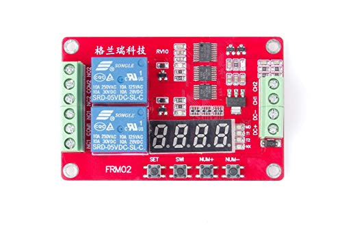 KNACRO 5V DC Relay Module  KNACRO Multifunctional DC 5 Volt 2 Channel Relay Board Programmable Cycle Relay Module 10A Portable Timer Switch Board Power Switch Circuit 18 Modes