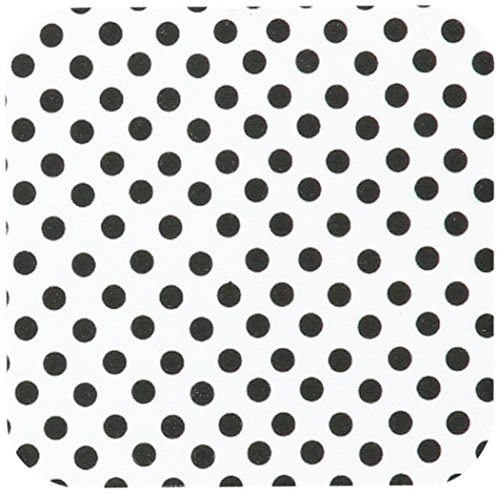 3dRose cst566832 Black Polka Dots on White Classic Retro Fifties Stylish Spots Pattern Soft Coasters  Set of 8