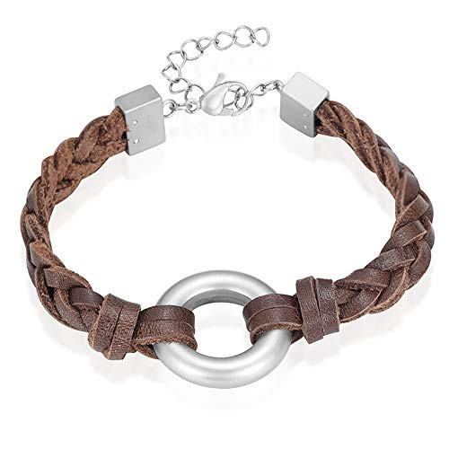 Cremation Bracelet for Ashes Urn Locket Memorial Ashes Holder Leather  316L Stainless Steel Cremation Bangle Keepsake Urn Bracelet for Ashes Cremation Bracelet for Ashes Urn Locket Memorial Ashes Holder Leather  316L Stainless Steel Cremation Bangle Keepsake Urn Bracelet for Ashes