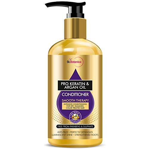 StBotanica Pro Keratin   Argan Oil Smooth Therapy Conditioner  300ml - Intensive Conditioning For Dry  Damaged   Color Treated Hair  No Parabens or SLS-Sulphate
