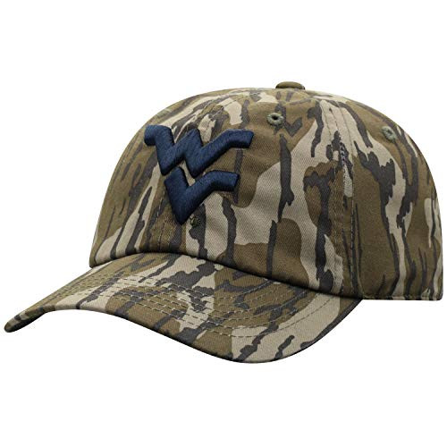 Mossy Oak West Virginia Mountaineers Men s Mossy Oak Bottomland Original Camo College Crew Adjustable Hat  Adjustable