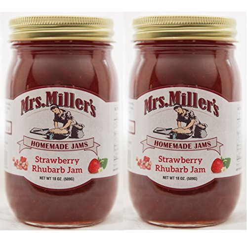 Mrs Miller s Amish Homemade All Natural Strawberry Rhubarb Jam 18 oz - 2 Jars No Corn Sugar Mrs Miller s Amish Homemade All Natural Strawberry Rhubarb Jam 18 oz - 2 Jars No Corn Sugar