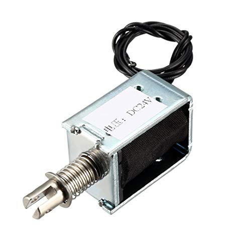 uxcell DC 24V 10mm Stroke Push Pull Type Solenoid Electromagnet  5mm-400g 10mm-180g  Open Frame  Linear Motion