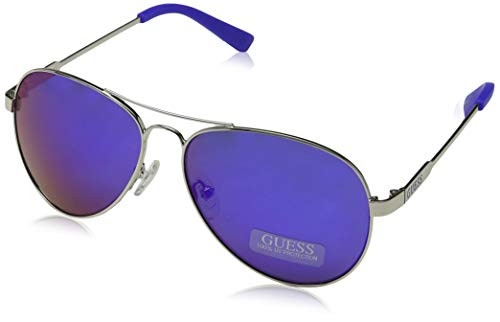 GUESS GU7228 Shiny Silver-Blue Mirror One Size