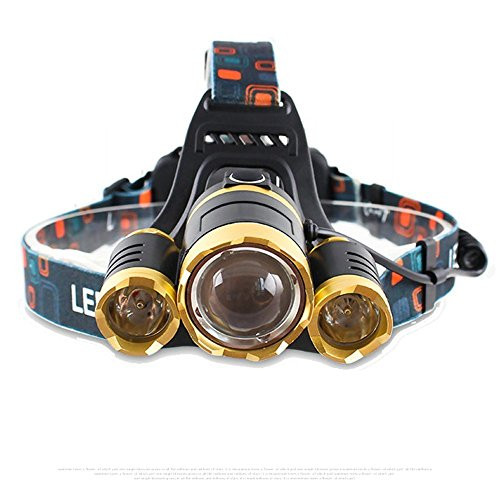 Brightest and Best LED Headlamp 10000 Lumen flashlight - IMPROVED LED Rechargeable 18650 headlight flashlights Waterproof Hard Hat Light Bright Head Lights Running or Camping headlamps
Gold Brightest and Best LED Headlamp 10000 Lumen flashlight - IMPROVED LED Rechargeable 18650 headlight flashlights Waterproof Hard Hat Light Bright Head Lights Running or Camping headlamps
Gold