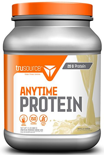 trusource 20 Servings Anytime Protein with Whey Concentrate  Vanilla  1-5 Pound