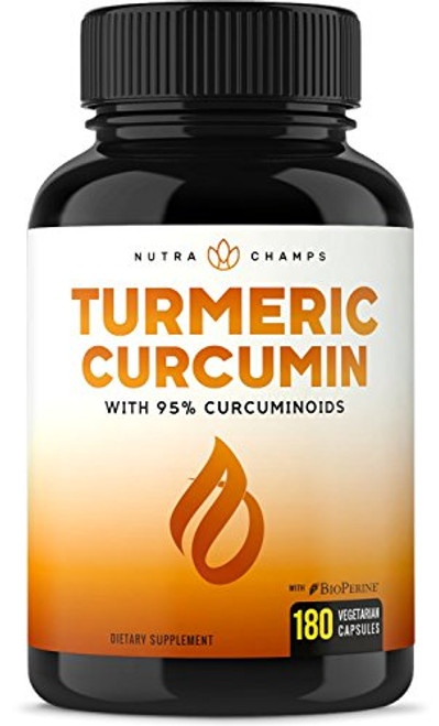 Turmeric Curcumin with BioPerine 1500mg - 180 Capsules with 95  Curcuminoids Extra Strength Supplement w Black Pepper Extract for Pain Relief  Joint Support  Inflammation - Highest Potency