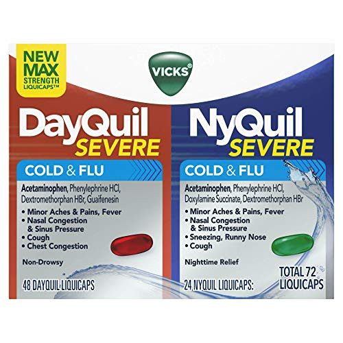 Vicks DayQuil-NyQuil Severe Cold   Flu Relief LiquiCaps Combo Pack  72 ct-