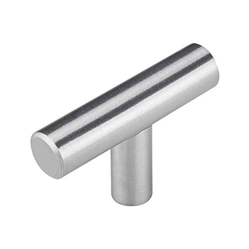 Homdiy Kitchen Cabinet Knobs T Drawer Knobs - 2 inch Cabinet Door Knobs Brushed Nickel Knobs Dresser Knobs Drawer Cabinet Hardware  25Pack