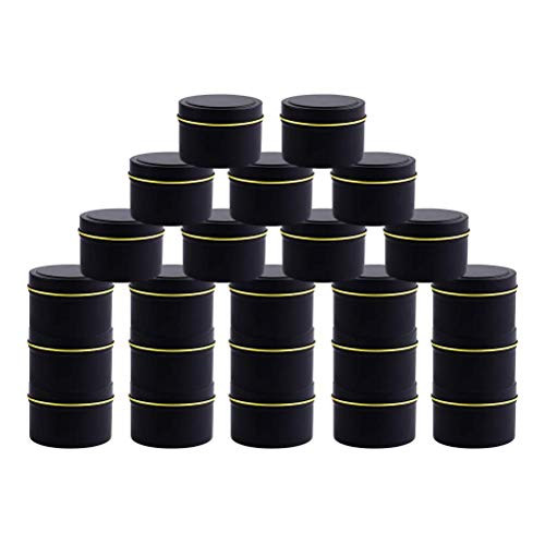 24 Pieces Candle Tin  4 oz  Candle Containers  Travel Tins  Candle Jars for Candle Making Black