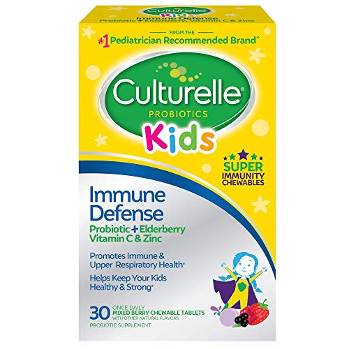 Culturelle Kids Immune Defense Probiotic Elderberry Vitamin C and Zinc Immune Support for Kids Mixed Berry Chewables 30 CT Culturelle Kids Immune Defense Probiotic Elderberry Vitamin C and Zinc Immune Support for Kids Mixed Berry Chewables 30 CT