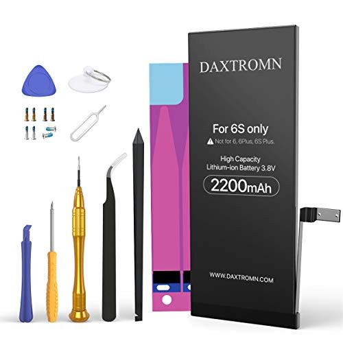 DAXTROMN 2200mAh Battery for iPhone 6S  High Capacity Replacement Battery 0 Cycle  with Complete Repair Tool Kits and Adhesive Strips - 24-Month Warranty