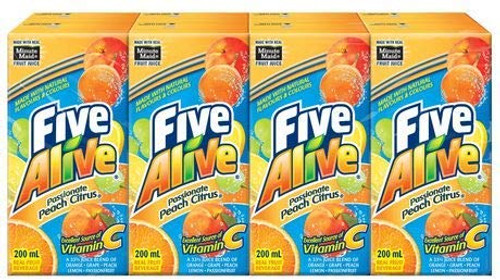 Five Alive Peach Citrus Juice Box 8-Pack 6-7Oz imported from Canada Five Alive Peach Citrus Juice Box 8-Pack 6-7Oz imported from Canada