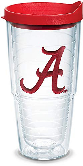 Tervis Alabama Crimson Tide Script A Tumbler with Emblem and Red Lid 24oz Clear Tervis Alabama Crimson Tide Script A Tumbler with Emblem and Red Lid 24oz Clear