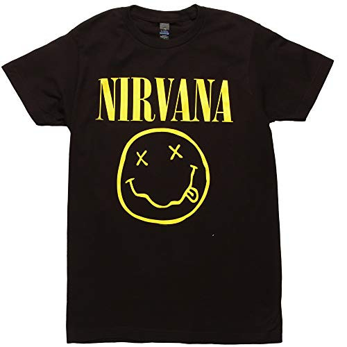 Nirvana Smile Face Logo T-Shirt - Black X-Large