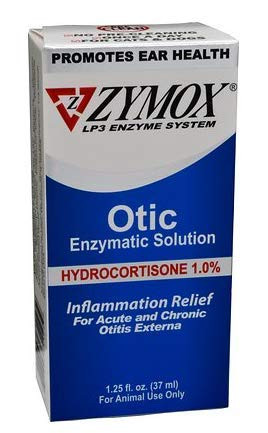 ZYMOX Ear Solution   The Only No Pre-Clean Once -a-Day Dog and Cat Ear Solution   Natural Enzyme Formula   Veterinarian Recommended   Patented Enzyme Formula   Contains Hydrocortisone for Comfort