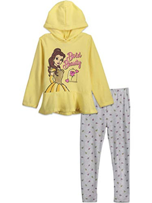 Disney Beauty and The Beast Princess Belle Toddler Girls Hooded Legging Set 4T
