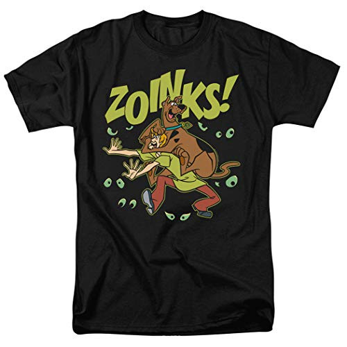 Scooby-Doo and Shaggy Zoinks! T Shirt   Stickers Large Black